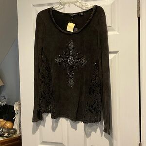 Elegant Black Lace Women's Top